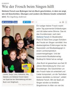 Zeitungsbericht Singfrosch Screenshot